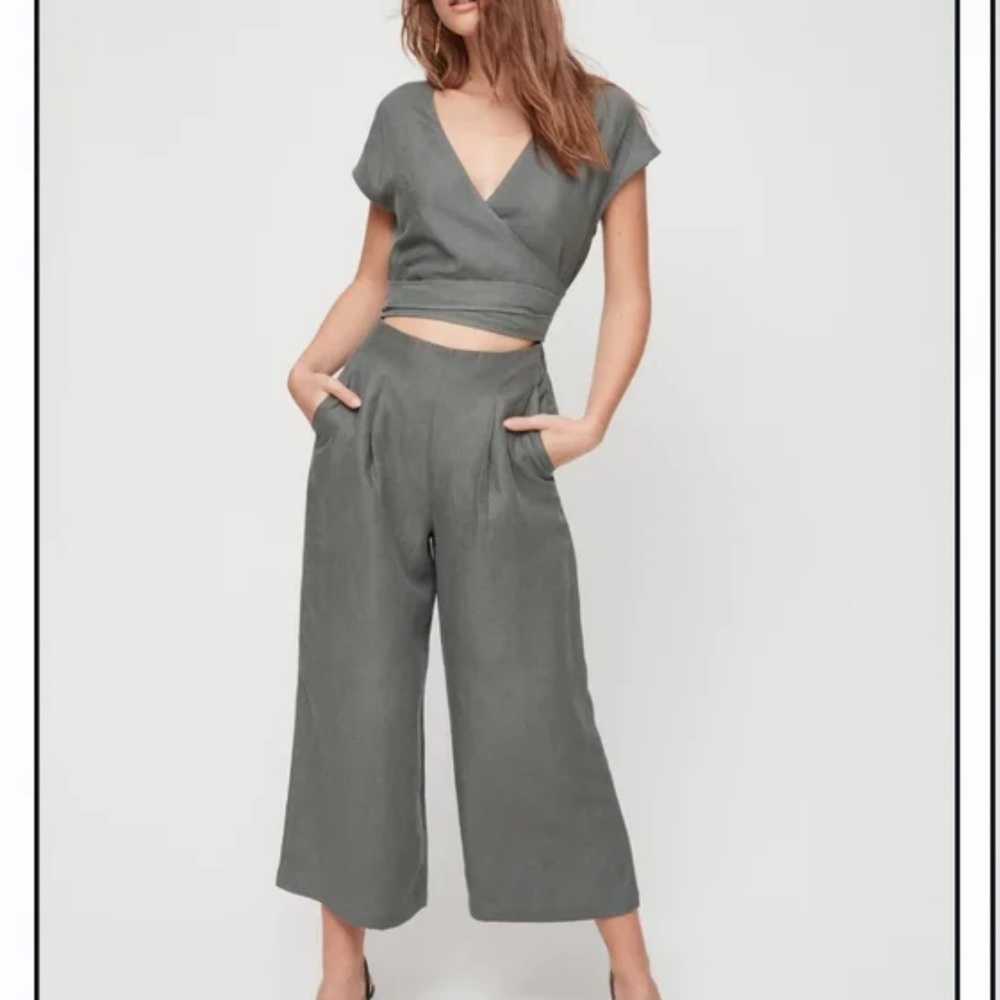 Wilfred Olive Green Wrap Jumpsuit
